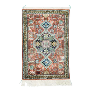 Extremely Fine Persian Silk Qum Rug 1'10'' X 2'10''
