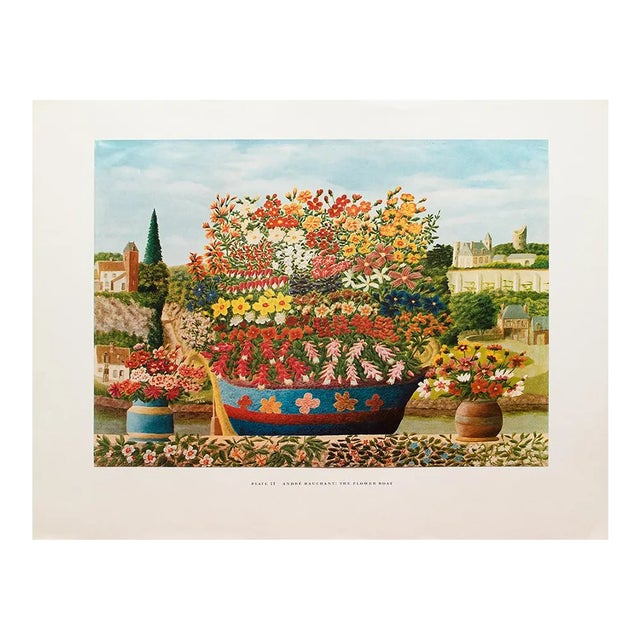 1950s After Andre Bauchant "The Flower Boat", First Edition Swiss Full-Color Print For Sale