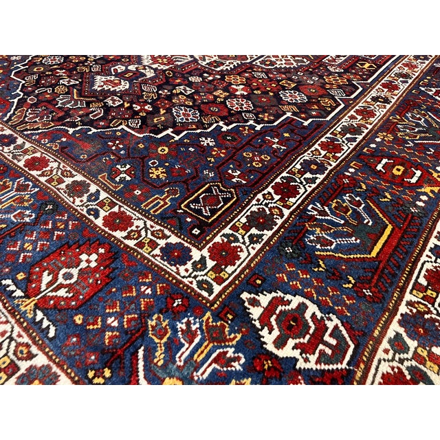 Antique Persian Qashqai Rug 6’2” X 8’4” For Sale In New York - Image 6 of 7