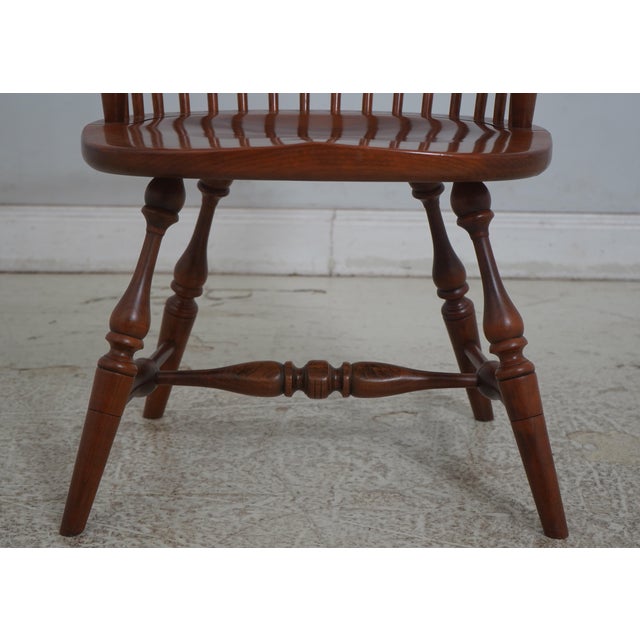 Set of 8 Frederick Duckloe Cherry Windsor Fan Back Chairs For Sale - Image 13 of 18