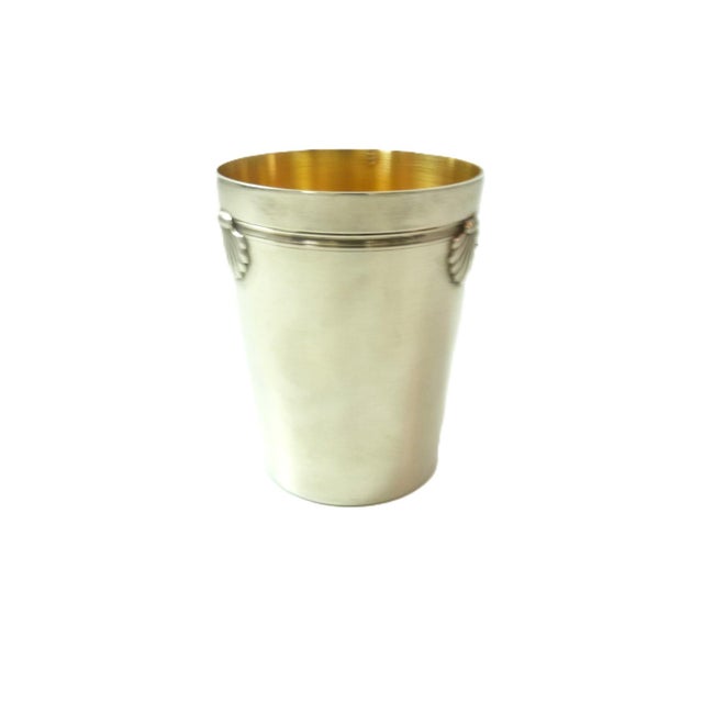 Antique French Sterling Silver & Vermeil Timbale, Beaker or Mint Julep Cup, Shell Motifs For Sale - Image 6 of 9