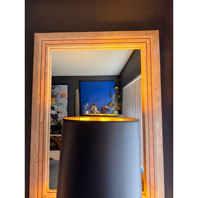 1980s Tessellated Fossil Coral and Pink Stone Wall Mirror For Sale - Image 12 of 12