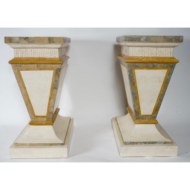 Pair of Tessellated Stone Pedestals in the Style of Maitland Smith For Sale - Image 10 of 10