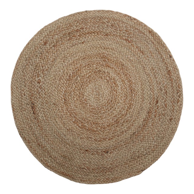 Rug & Kilim’s Modern Circle Jute Rug in Beige-Brown and Cream Tones For Sale