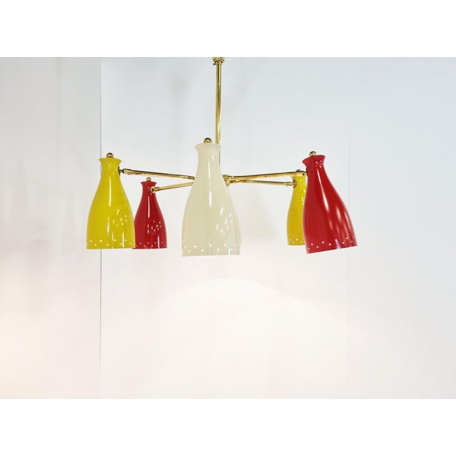 Mid-Century Coloured Chandelier, 1950s For Sale - Image 3 of 13