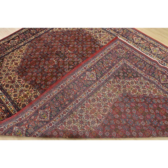 Sarouk Rug 8’3” X 10’11” Red Wool Vintage Traditional Hand-Knotted Carpet For Sale - Image 14 of 15