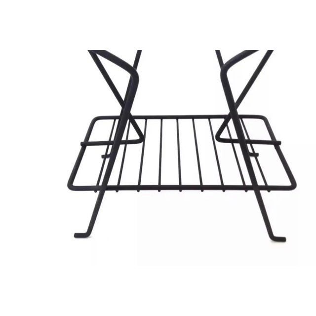 Mid-Century Modern Mid Century Modern 1950s Kitsch Magazine Rack Holder Wrought Iron Vintage Richard Galef Restored For Sale - Image 3 of 8
