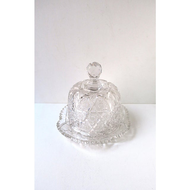 Mid 20th Century Cheese Pastry Dome Plate Crystal Bohemia Czech For Sale - Image 4 of 9