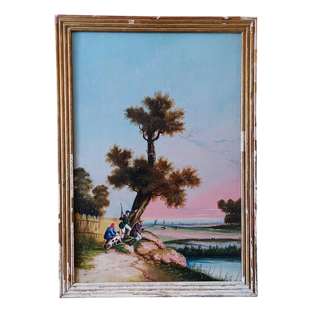 Unknown, Fox Hunting, 1800s, Oil on Canvas, Framed For Sale