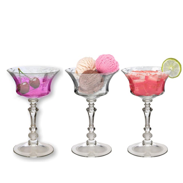 Cambridge Glass Company 1940s Cambridge Rose Point Stemware Set For Sale - Image 4 of 11