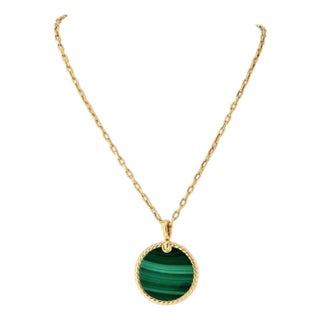 David Yurman 18k Yellow Gold Malachite Necklace For Sale