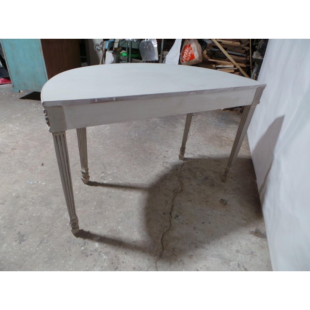 Gustavian (Swedish) Gustavian Style Unique Half Round Console Table For Sale - Image 3 of 6