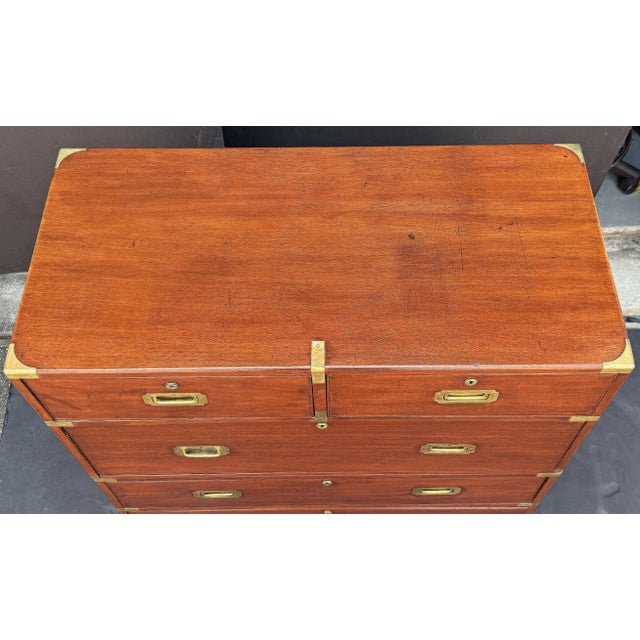 British Military Officer's Campaign Chest Dresser of Brass-Bound Mahogany For Sale In Austin - Image 6 of 11