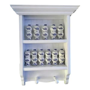 1950s Arnart Blue Onion Spice Jars With Wooden Spice Rack - a Set of 11