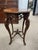 Antique Wooden Inlay Octogonal Top Table, Hand Carved Mahogany, 4 Legs For Sale - Image 4 of 7