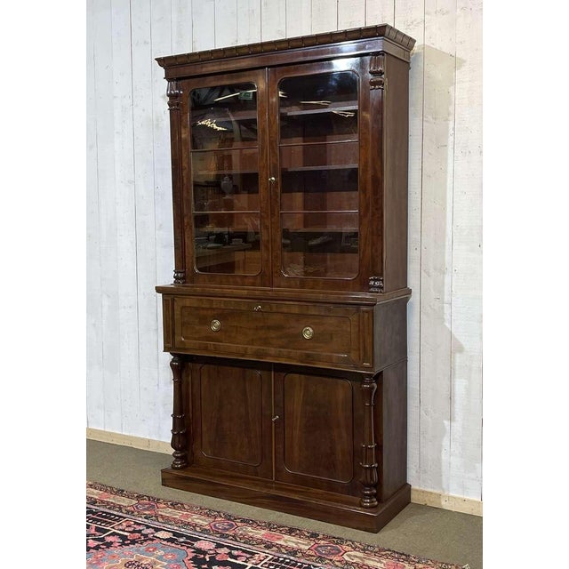 Victorian Mahogany Secretary Bookcase For Sale - Image 3 of 18