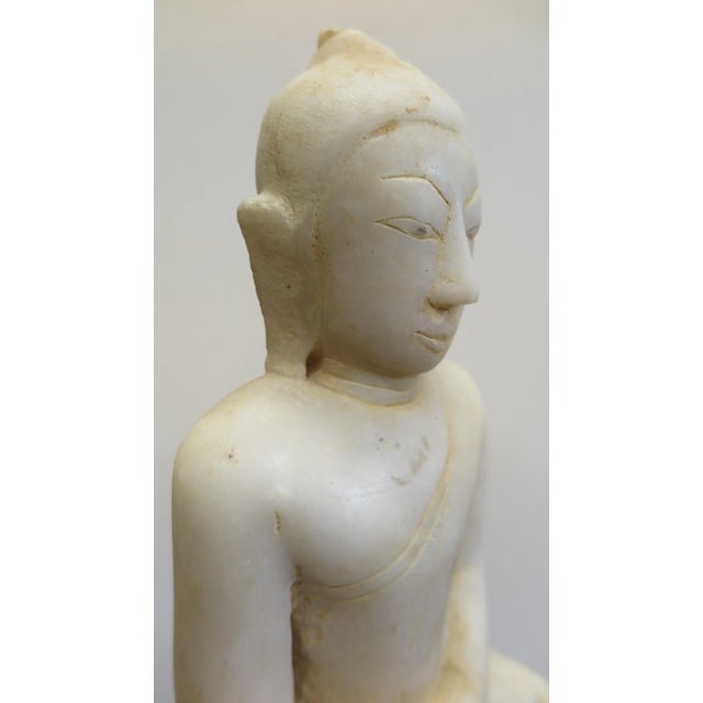 Off-white 19th Century Alabaster Buddha Statue For Sale - Image 8 of 10