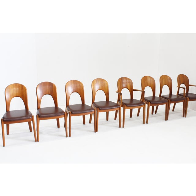 1960s Vintage Danish Teak Dining Chairs by Niels Koefoed for Koefoeds Hornslet, 1960s, Set of 8 For Sale - Image 5 of 11