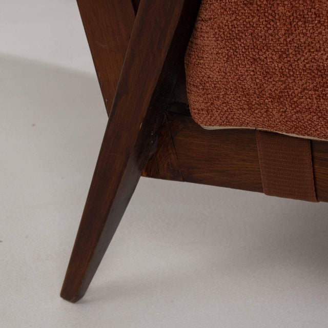 19th Century France Burnt Orange Wood Armchair For Sale - Image 10 of 11