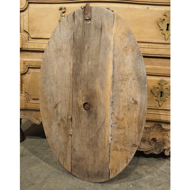 Gray Pair of Circa 1890 Weathered French Hunt Trophies on Natural Oak Oval Panels For Sale - Image 8 of 18