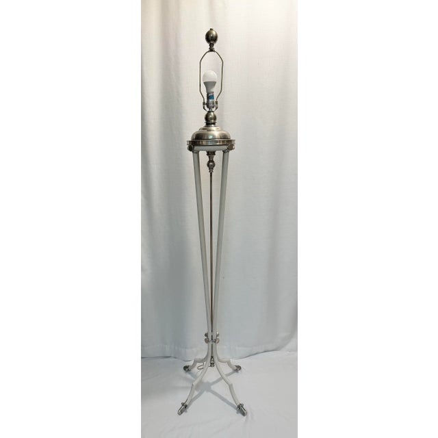 Hart Associates 1980s Post-Modern Brass and Metal Floor Lamp With Black Shade by Hart Associates - Art Deco Style For Sale - Image 4 of 12