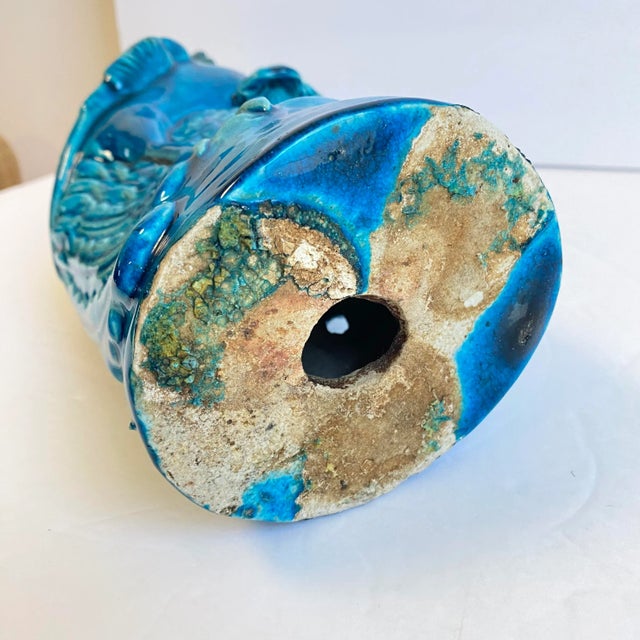 Chinese Phoenix Statue Turquoise Glaze Bird Vintage For Sale - Image 9 of 11