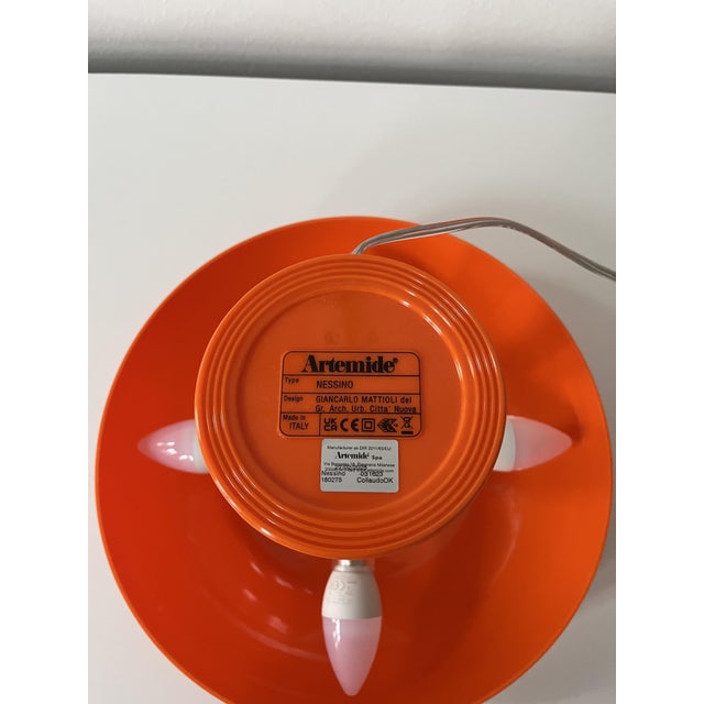 Vintage Nessino Table Lamp in Orange by Giancarlo Mattioli for Artemide, 2010s For Sale - Image 9 of 11