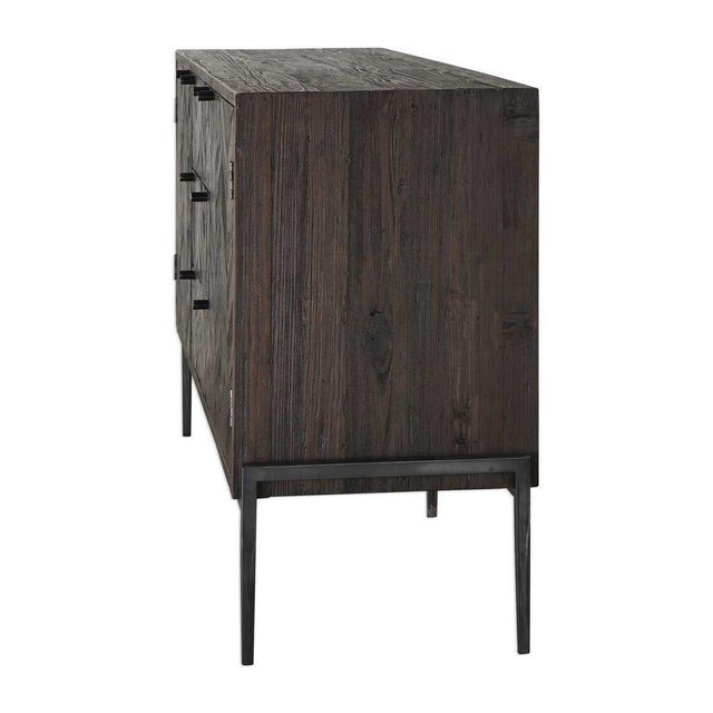 Not Yet Made - Made To Order Chevron Pattern Console Cabinet For Sale - Image 5 of 7