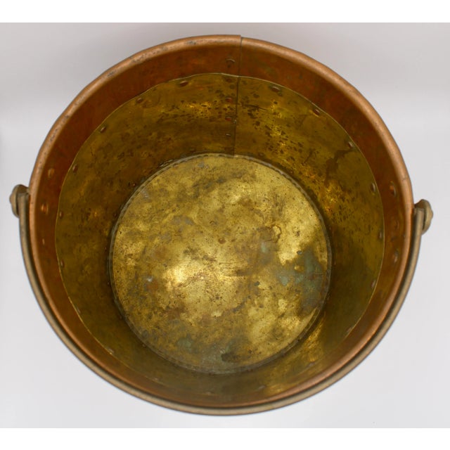 Antique Traditional Brass and Copper Bucket For Sale - Image 12 of 12