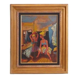 William Gropper Behind the Set Oil Painting, 20th Century For Sale