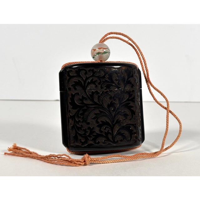 19th C. Japanese Lacquer Inro for your consideration. The inro measures approx. 3 1/4 inches tall, 3 1/2 inches wide and 1...