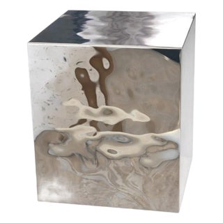 Aura Sculptural Metal Pedestal by Veliento For Sale