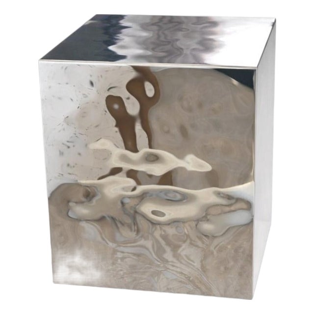 Aura Sculptural Metal Pedestal by Veliento For Sale