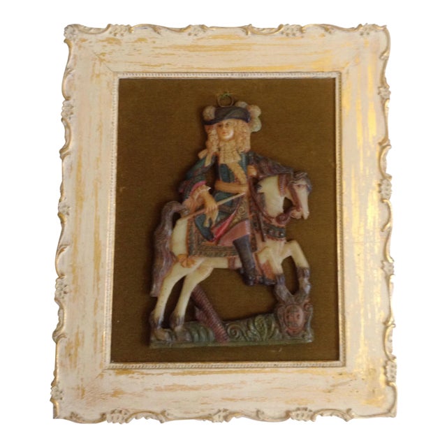 18th Century Antique French Wax Gentleman on Horse Portrait For Sale