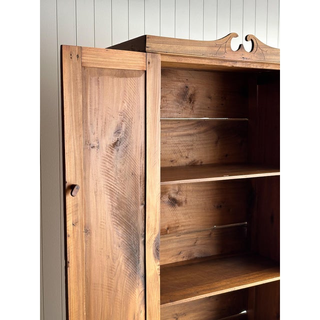 Late 19th Century Pine Cabinet With Carved Crest For Sale - Image 11 of 18