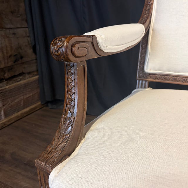 19th Century French Louis XVI Walnut Sofa or Canapé With Museum Quality For Sale - Image 4 of 11