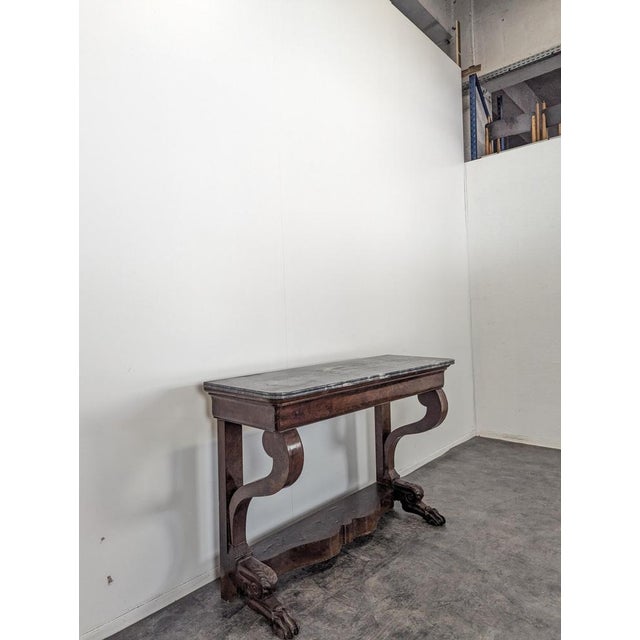 Console Table in Flamed Mahogany, in Very Good conditions.