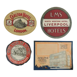 Vintage Collection English Luggage Labels - Set of 4