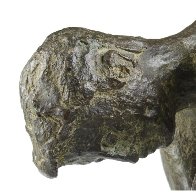 Early 20th Century Patinated Bronze Sculpture of a Man Washing Himself Over a Bucket by Carlos De La Cárcova, Argentina For Sale - Image 4 of 11