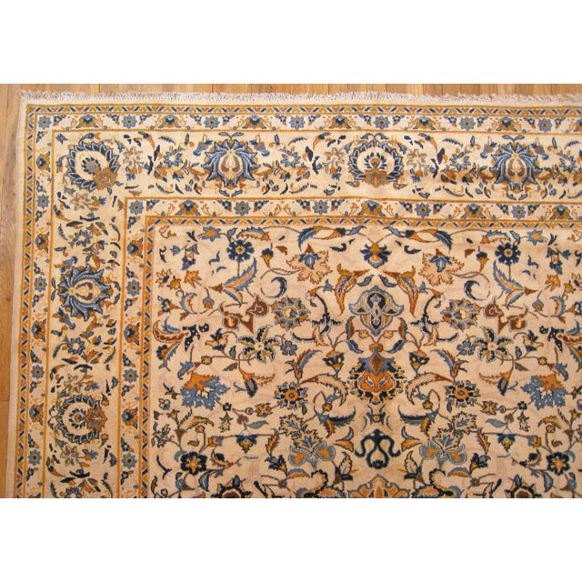 1950 Vintage Persian Kashan Oriental Carpet, in Room size, with Floral Elements For Sale In New York - Image 6 of 9