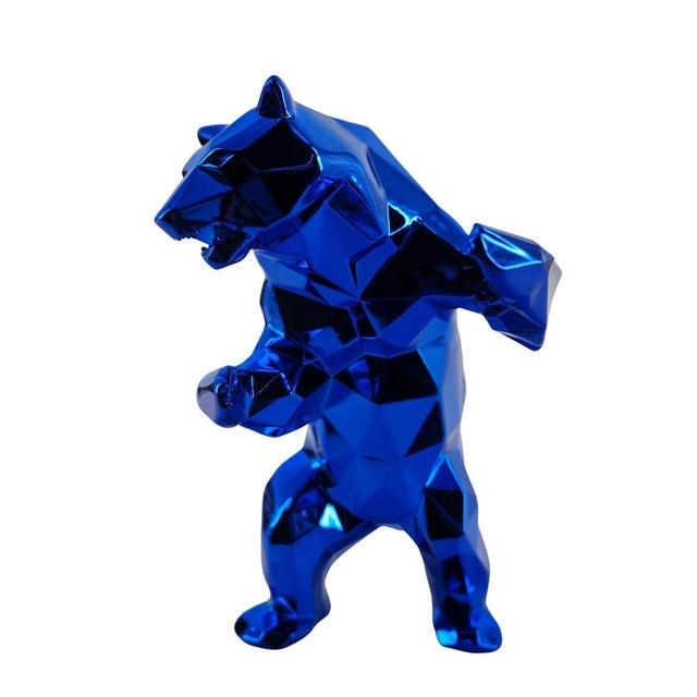 Blue Blue Resin Standing Bear from Richard Orlinski For Sale - Image 8 of 8