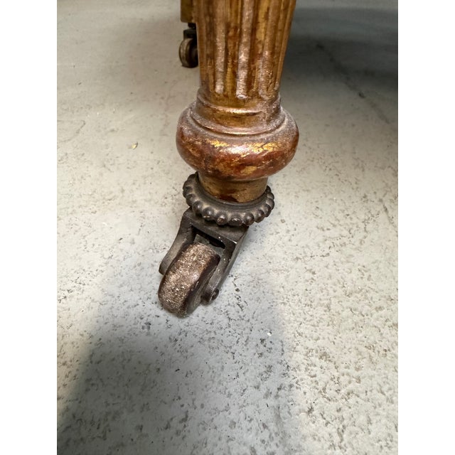 Burgundy French Napoleon III Giltwood SpindleBack Chair in the Louis XVI Taste Circa 1870 For Sale - Image 8 of 15