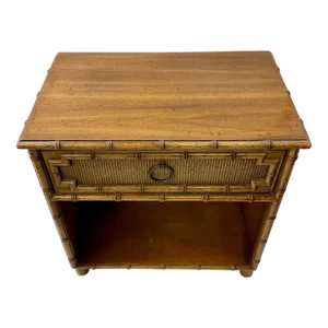 Drexel Faux Bamboo One Drawer Nightstand