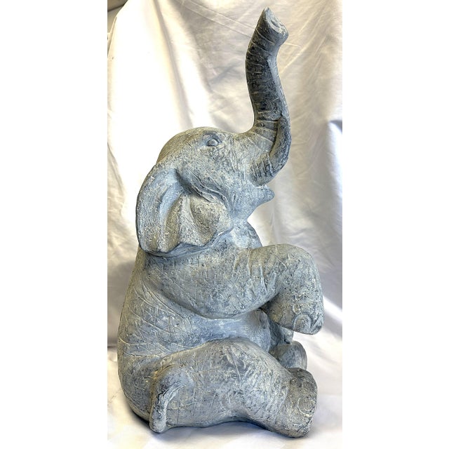 Vintage Cast Elephant Statue For Sale In West Palm - Image 6 of 12