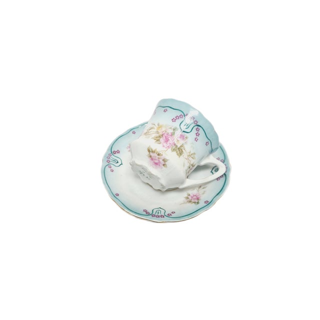 Art Nouveau Coffee Cup and Saucer from Tielsch, Poland, 1950s, Set of 2 For Sale - Image 5 of 13