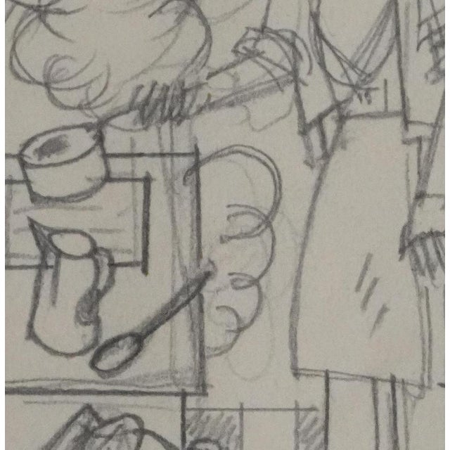 Jean-Emile Laboureur, In the Kitchen, 1937, Pencil on Paper For Sale - Image 4 of 7
