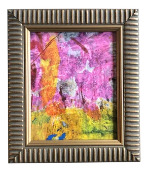 Original Vintage Abstract Painting Vintage Frame 1970’s