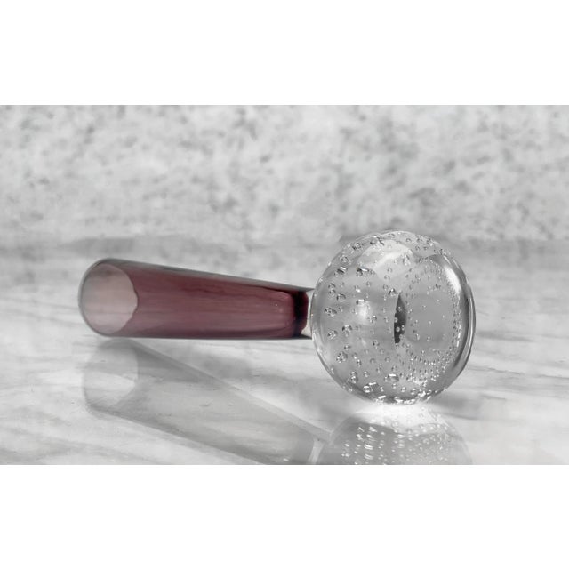 Mid 20th Century Mid-Century Hand Blown Amethyst Art Glass Bullicante Bud Vase For Sale - Image 5 of 6