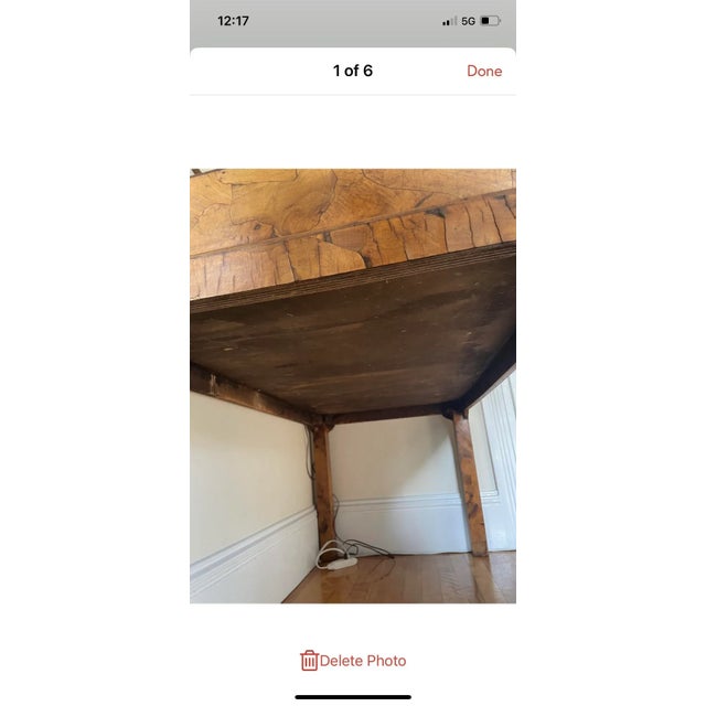 Early 20th Century Vintage Olive Wood Italian Desk For Sale - Image 11 of 12