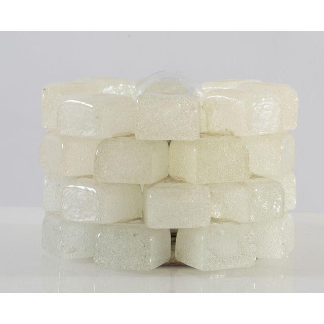 Metal and Pulegoso Glass Table Lamp attributed to Poliarte, Italy, 1970s For Sale - Image 3 of 5